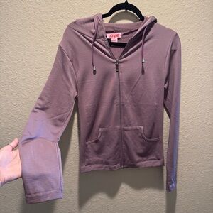 Mauve Zip-Up Fleece Lined Hoodie size M